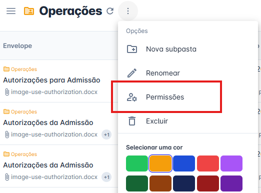 permissões de pasta